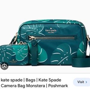 Kate Spade Chelsea camera bag Monstrance leaves NO change purse
